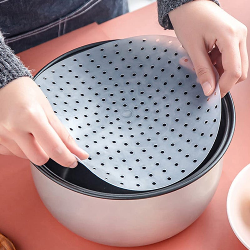 TANOMA Multipurpose Silicone Liner For Steamer  Air Fryer  Pressure Cooker: Upgraded Reusable Air Fryer Liners  Silicone Baking Mat Steamer Liner  Airfryer Accessory Parchment Paper Replacement 6""-12"" - Image 3