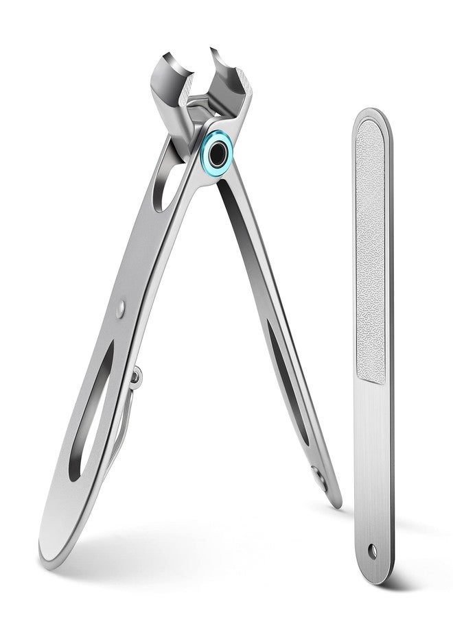 FVION Nail Clippers Set, Toenail Clipper Trimmer for Thick Nails, 16mm Wide Jaw Open Nail Cutter for Fingernails and Toenails With Nail File for Men and Women - Image 1
