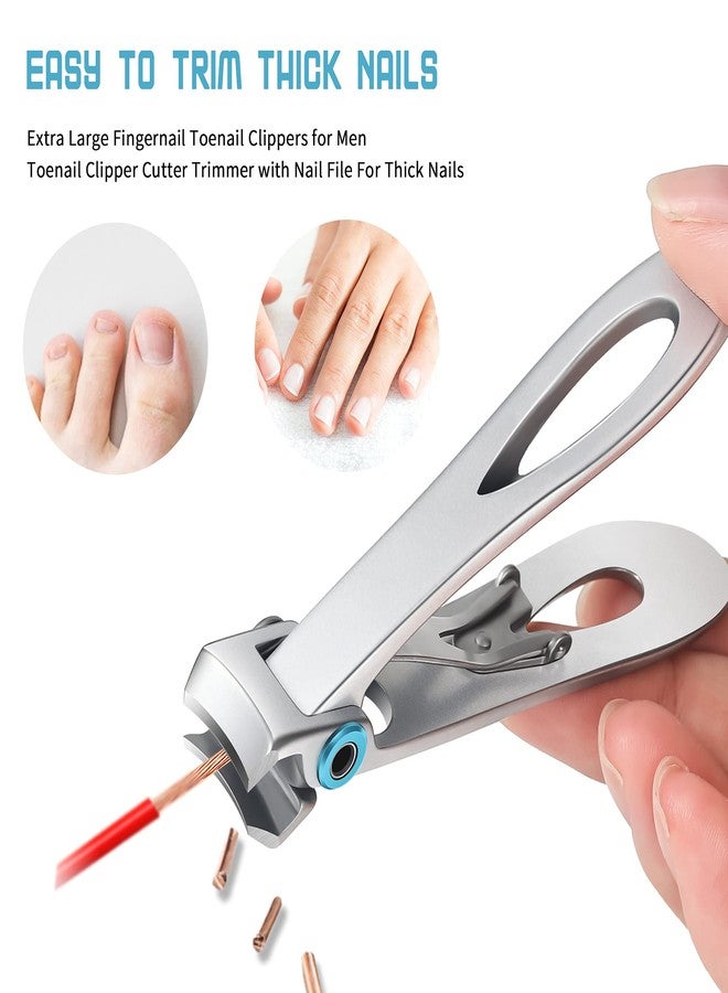 FVION Nail Clippers Set, Toenail Clipper Trimmer for Thick Nails, 16mm Wide Jaw Open Nail Cutter for Fingernails and Toenails With Nail File for Men and Women - Image 4
