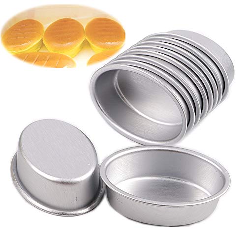 LoBake 10pcs mini size oval egg shape aluminium alloy metal cheese pan cake mold bread mould tart holder pudding jelly tin DIY bakery D00 - Image 1