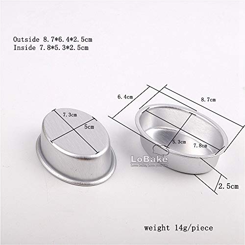 LoBake 10pcs mini size oval egg shape aluminium alloy metal cheese pan cake mold bread mould tart holder pudding jelly tin DIY bakery D00 - Image 2