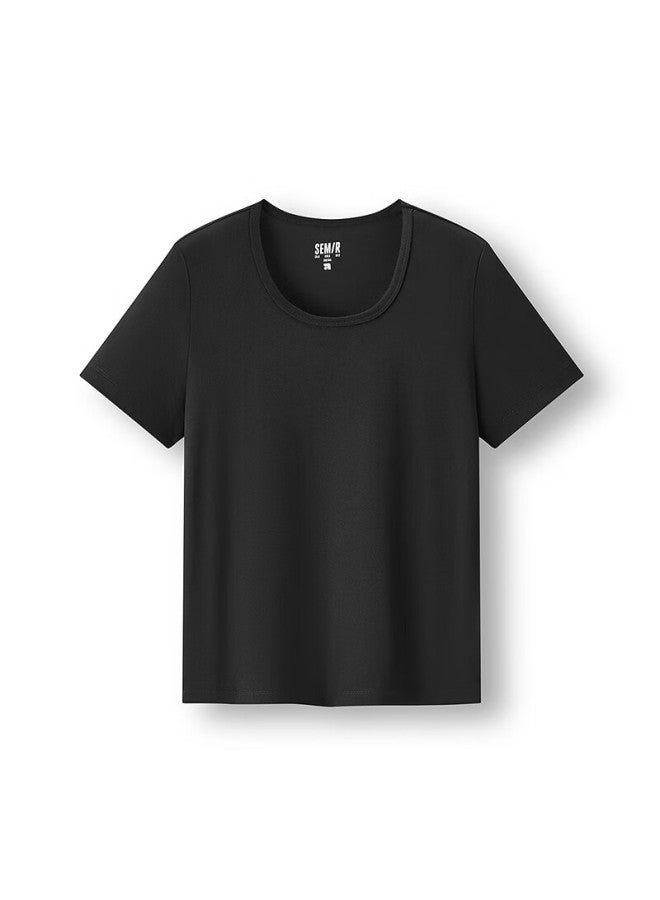 Semir Cool Feeling T | Short Sleeve T-shirt Women's Moisture Wicking Quick Dry Antibacterial Simple All-match Straight Shoulder Summer Outfit 109325100001 - Image 4