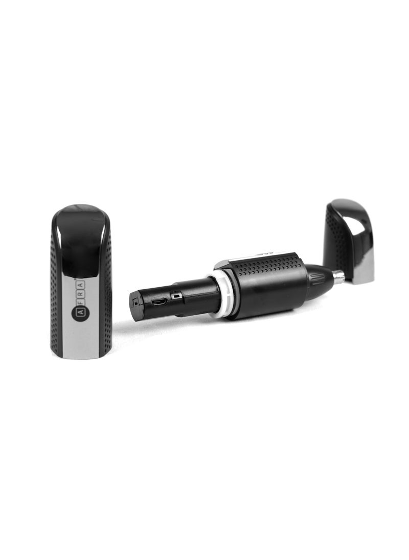 AFRA - AFRA Nose Trimmer, Stainless Steel Head, Ergonomic, Portable, Rechargeable, Compact Design, Easy to Operate, USB Cable Charging, AF-0045NSBK, 2-Year Warranty - Image 1