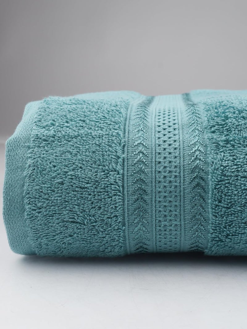 RAMRAJ COTTON Ramraj Bamboo Aqua Blue Cotton Terry Bath Towel (OS; Aqua Blue) - Image 5
