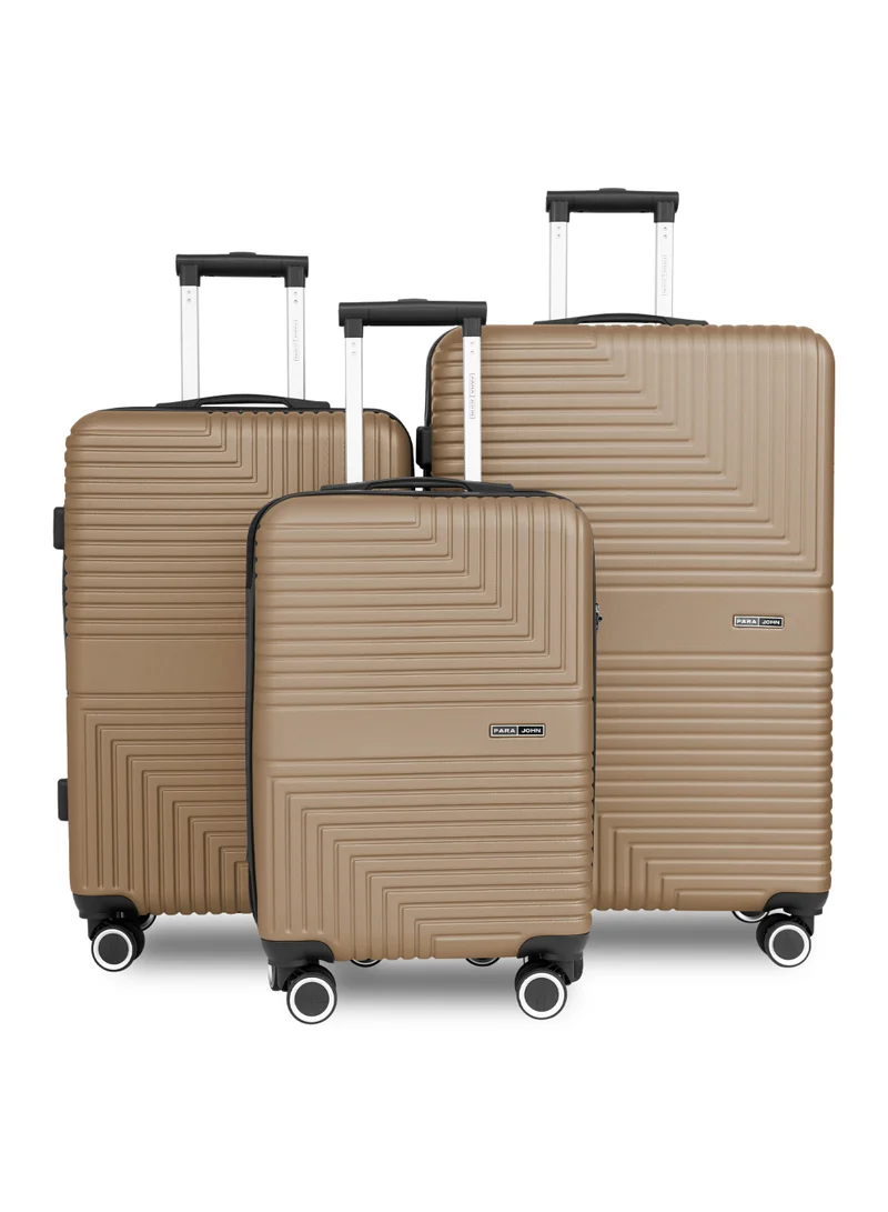 Series Set of 3 Luggage | Lightweight Small 10KG, Medium 20KG & Large 30KG ABS 4 Wheels Trolley Hardsided Travel Suitcase Champaign
