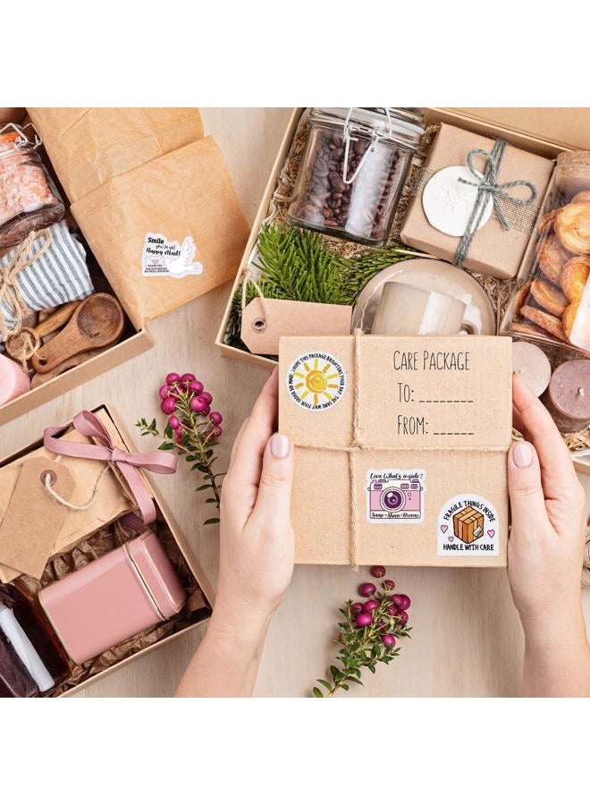 Epakh 500 Pieces Thank Business Stickers Shop Stickers Small Package Labels Cute Envelope Seals Handle with Care Stickers, 4 Styles, 1.77 Inches(Cute Style) - Image 5