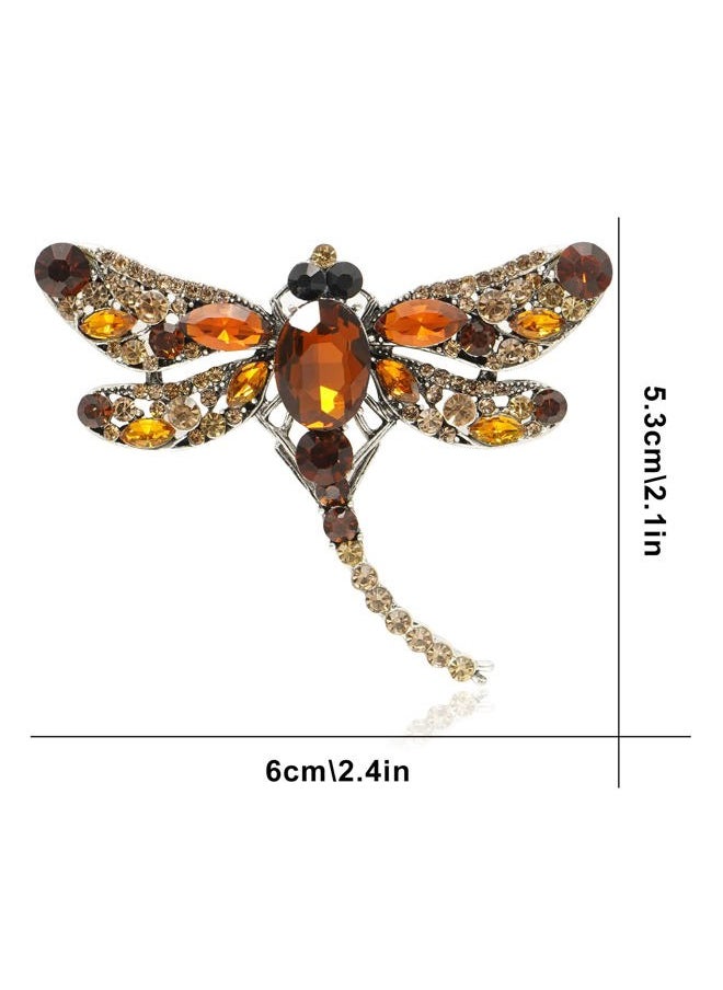 Gleamart - Dragonfly Brooch Pin Acrylic Fly Insect Breastpin for Women Clothing Corsage Brown2 - Image 1