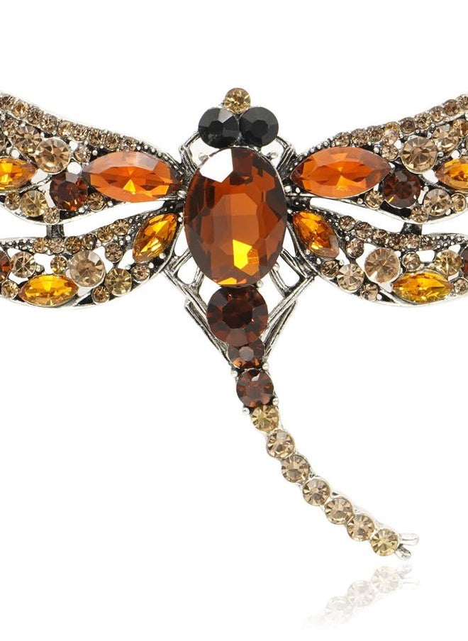 Gleamart - Dragonfly Brooch Pin Acrylic Fly Insect Breastpin for Women Clothing Corsage Brown2 - Image 1
