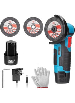 Denzoz Mini Angle Grinder 19500rpm Mini Grinders Power Tools Handheld Portable Electric Grinder Machine with 2 Cutting Disc and 1500mAh Battery  - Image 1