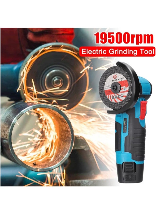Denzoz Mini Angle Grinder 19500rpm Mini Grinders Power Tools Handheld Portable Electric Grinder Machine with 2 Cutting Disc and 1500mAh Battery  - Image 2