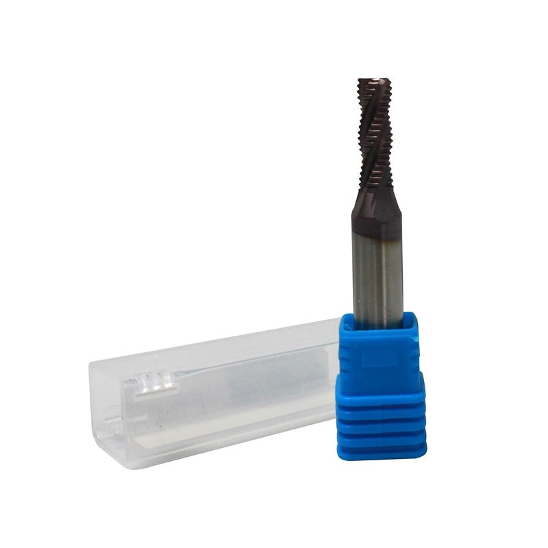HFS (R) Roughing End Mill Square End Mill 4 Flute M42 8% Cobalt TiAlN for Steel 1/4" Dia. - Image 3