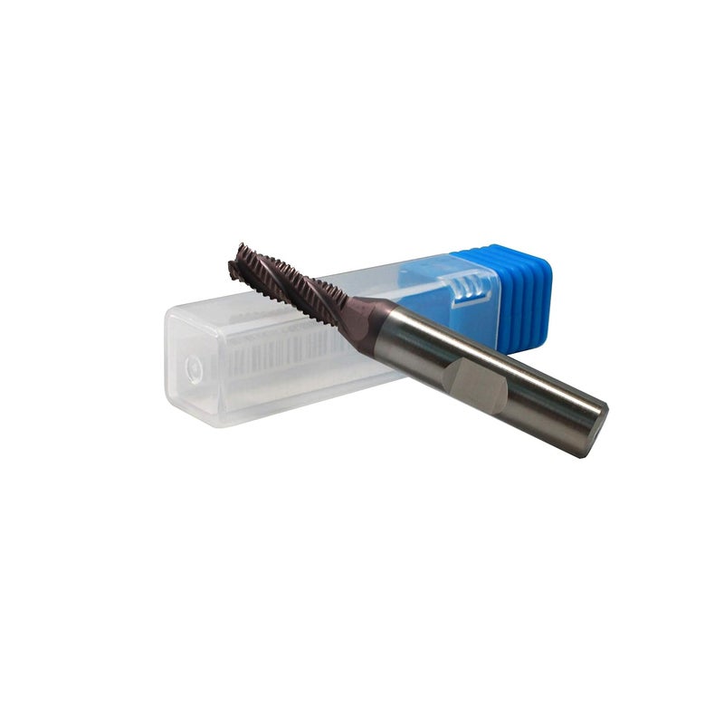 HFS (R) Roughing End Mill Square End Mill 4 Flute M42 8% Cobalt TiAlN for Steel 1/4" Dia. - Image 4