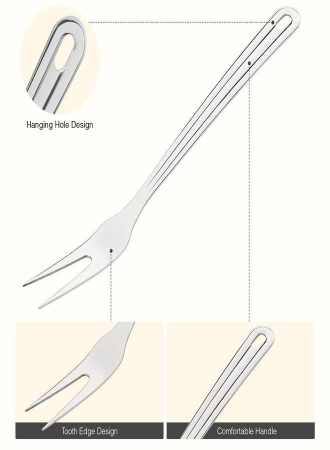 HIFIND Meat Fork, Two Prong Large Fork with Long Heat-Resistant Handle, 430 Stainless Steel Large Fork, Ideal for Kitchen, Carving, Serving, BBQ, and Grilling 1Pc - Image 4