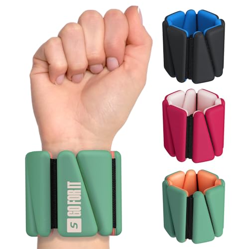 SPORTBIT Wrist and Ankle Weights for Women - Set of 2 (1lb Each) Wearable Ankle & Wrist Weights - Leg & Arm Bands, Silicone Weighted Bracelets for Workout, Walking, Running, Yoga, Pilates - Image 1