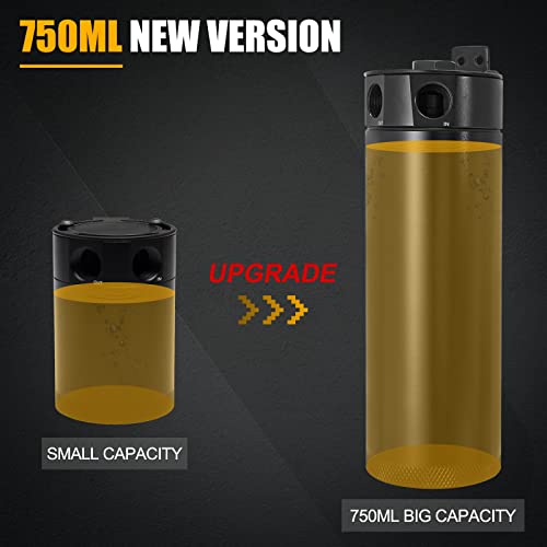 TEMSONE Universal 2 Port Aluminum 750ml Baffled Oil Catch Can Reservoir Tank with Breather Filter and Drain Valve - Image 3