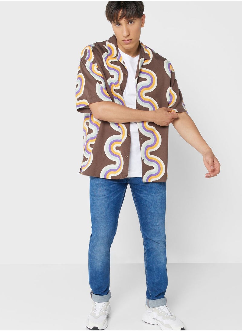 Tencel Aop Print Regular Fit Shirt
