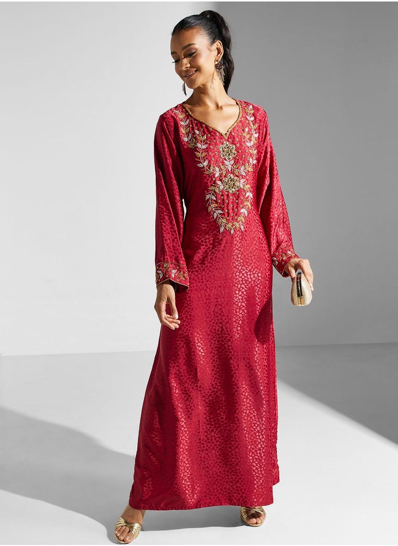 ARABIAN CLOSET - Embellished Embroidered Jalabiya - Image 1