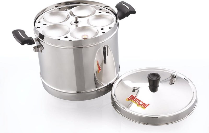 Diamond Diamond Pearl Idli Cooker / Steamer 20 Idlis ( 4 Plates ) (Heavy Gauge Stainless Steel )