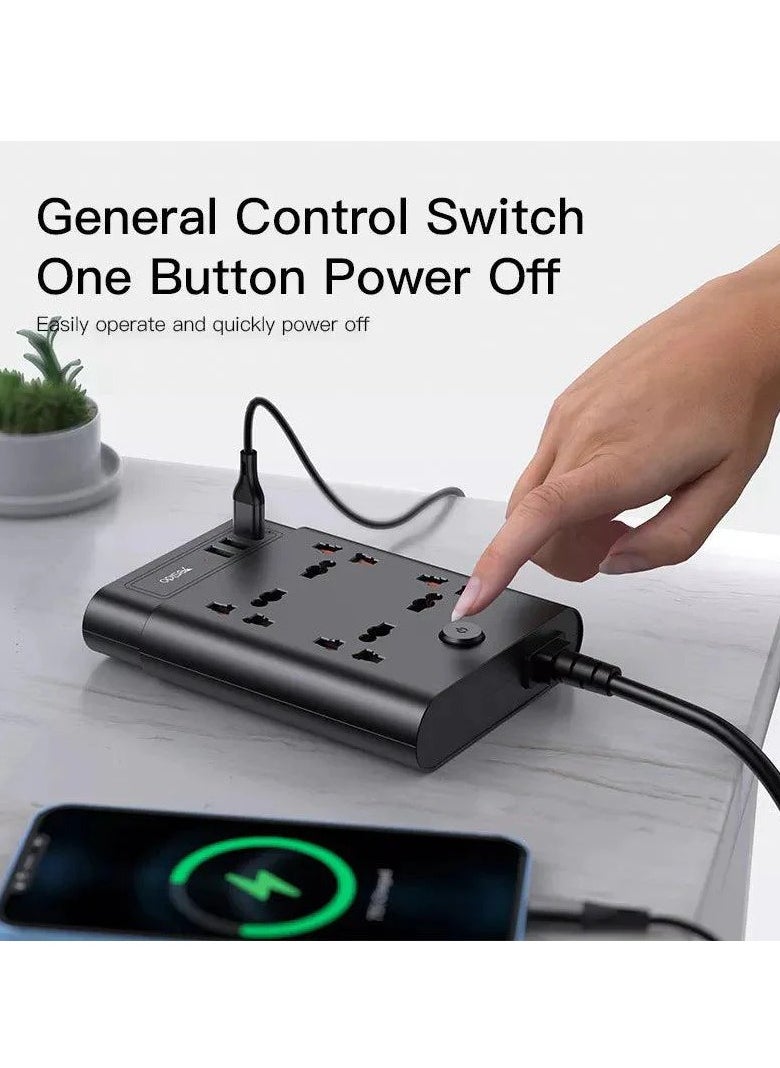 Yesido - MC11 2 Meter Long Multi Port Home Using Pull Up Max 2650W Power Track Power Socket - Image 1