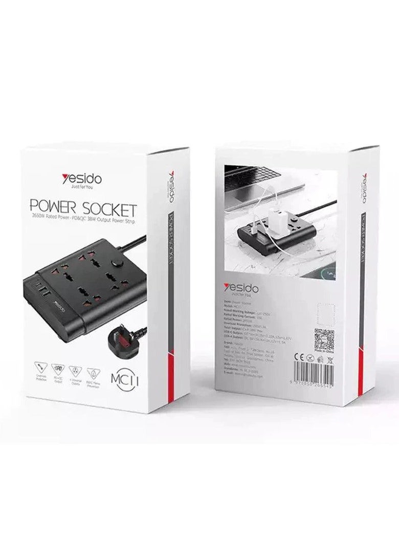 Yesido - MC11 2 Meter Long Multi Port Home Using Pull Up Max 2650W Power Track Power Socket - Image 1