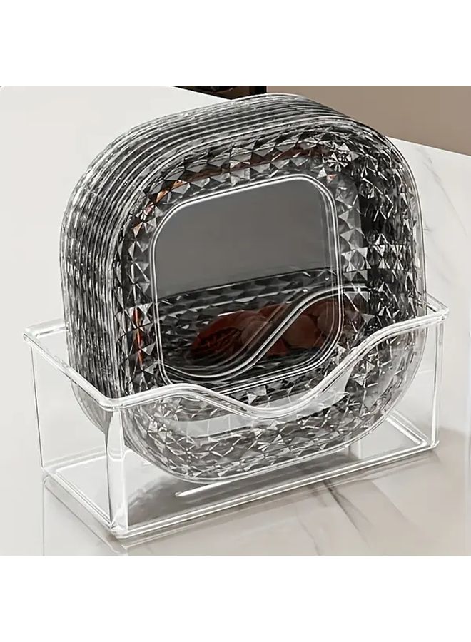 Grey 6pcs Multipurpose Plastic Serving Trays Set for Snacks Fruits Desserts Party - Image 2