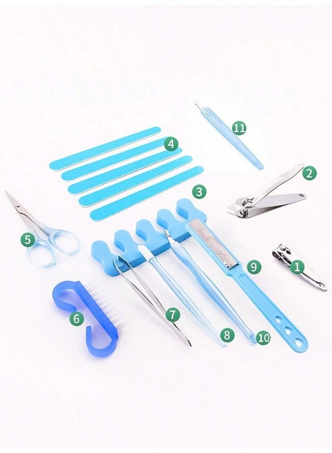 Pedicure Set 11 Pcs – Professional Nail Care Kit with Nail File, Ear Spoon, Scraper, Skin Fork, Eyebrow Clip, Beauty Tweezers, Nail Clippers, and Beauty Scissors for Manicure & Pedicure - Image 3