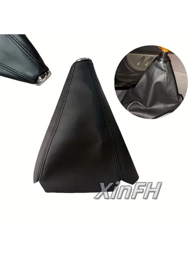 Universal Car Shift Boot Cover Soft Faux Leather Yellow Suture Easy Install for Honda Ford Toyota - Image 4