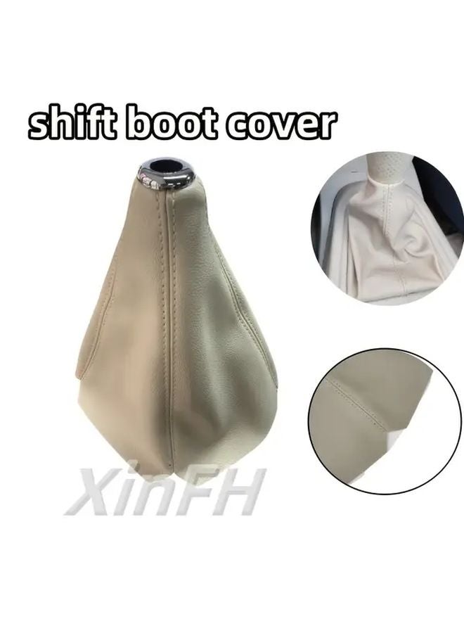 Universal Car Shift Boot Cover Soft Faux Leather Yellow Suture Easy Install for Honda Ford Toyota - Image 5