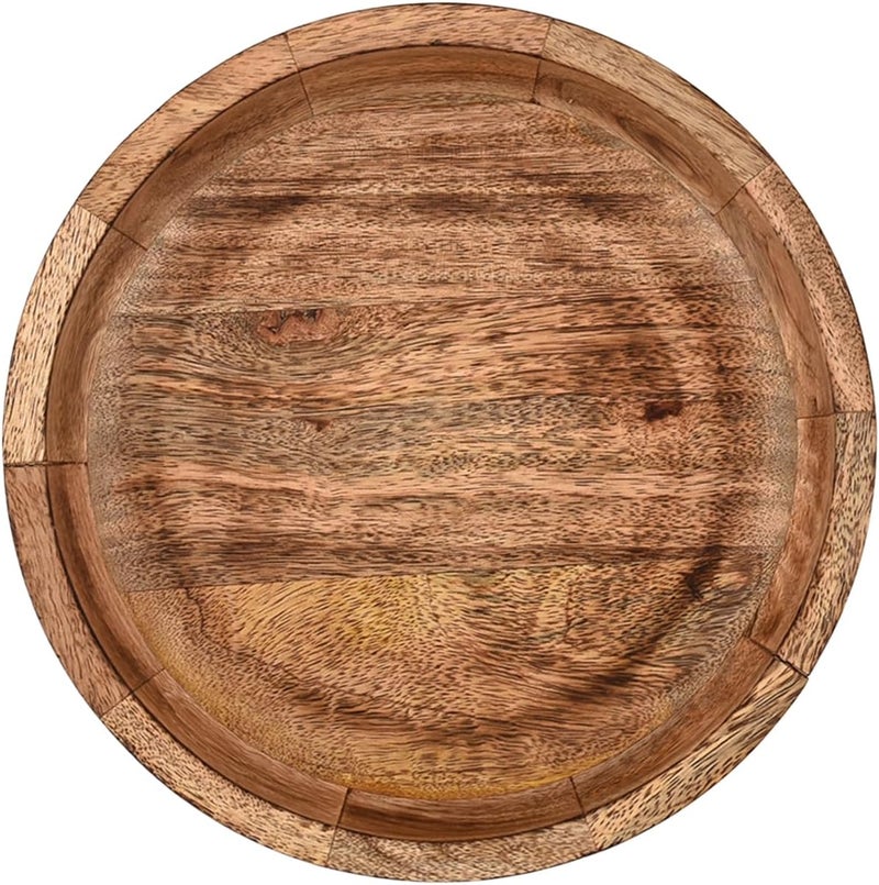 BHAVATU Salad Bowl Mango Wood Round Wooden Salad Bowl Fruit Serving Bowl Dishes for Salads Fruit Nuts or Snacks 10 x 10 x 25 - Image 3
