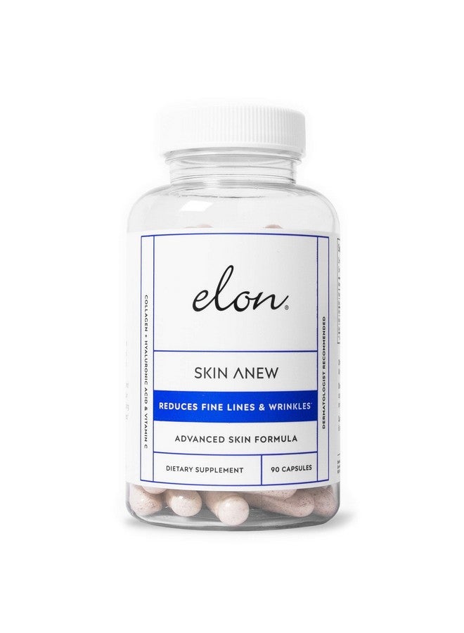Elon بشرة جديدة مع الكولاجين المهدرج وحمض الهيالورونيك ومضادات الأكسدة؛ مكمل مرطب ومضاد للشيخوخة لصحة البشرة النابضة (90 كبسولة) - Image 1
