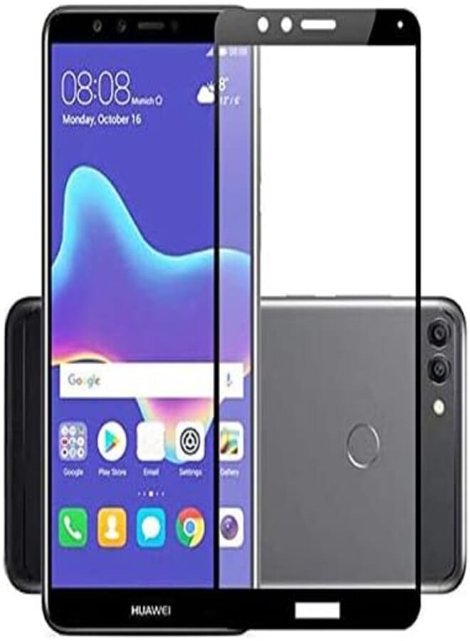 OR Tempered Glass screen Protector for Huawei Y9 2018 - Black /5D