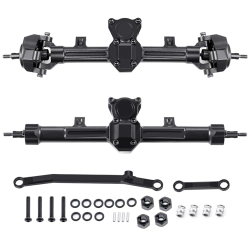 RCLIONS Aluminum FrontRear Axles 4mm Extended for All Axial SCX24 Deadbolt Dodge Power Wagon Gladiator Base Camp 124th RC Crawler Car Upgrades Parts - Image 1