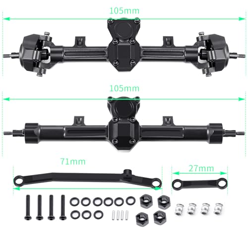 RCLIONS Aluminum FrontRear Axles 4mm Extended for All Axial SCX24 Deadbolt Dodge Power Wagon Gladiator Base Camp 124th RC Crawler Car Upgrades Parts - Image 5