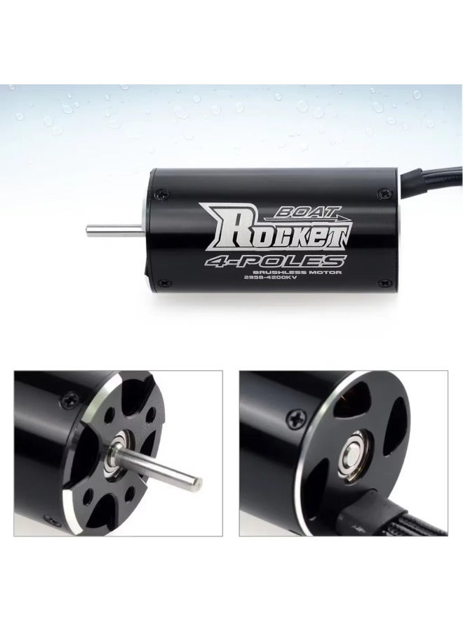 2950 3300KV 4800KV Waterproof Brushless Motor 3.175mm Shaft Diameter For 600-800mmRC Fishing Boat-Color:2958 3380kv Ship Model Motor  - Image 3