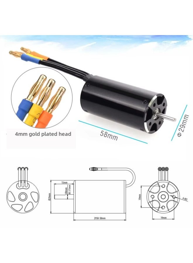 2950 3300KV 4800KV Waterproof Brushless Motor 3.175mm Shaft Diameter For 600-800mmRC Fishing Boat-Color:2958 3380kv Ship Model Motor  - Image 5