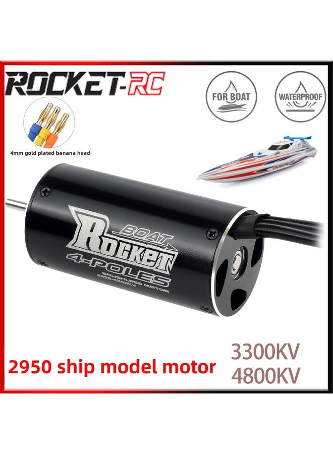 2950 3300KV 4800KV Waterproof Brushless Motor 3.175mm Shaft Diameter For 600-800mmRC Fishing Boat-Color:2958 3380kv Ship Model Motor  - Image 1