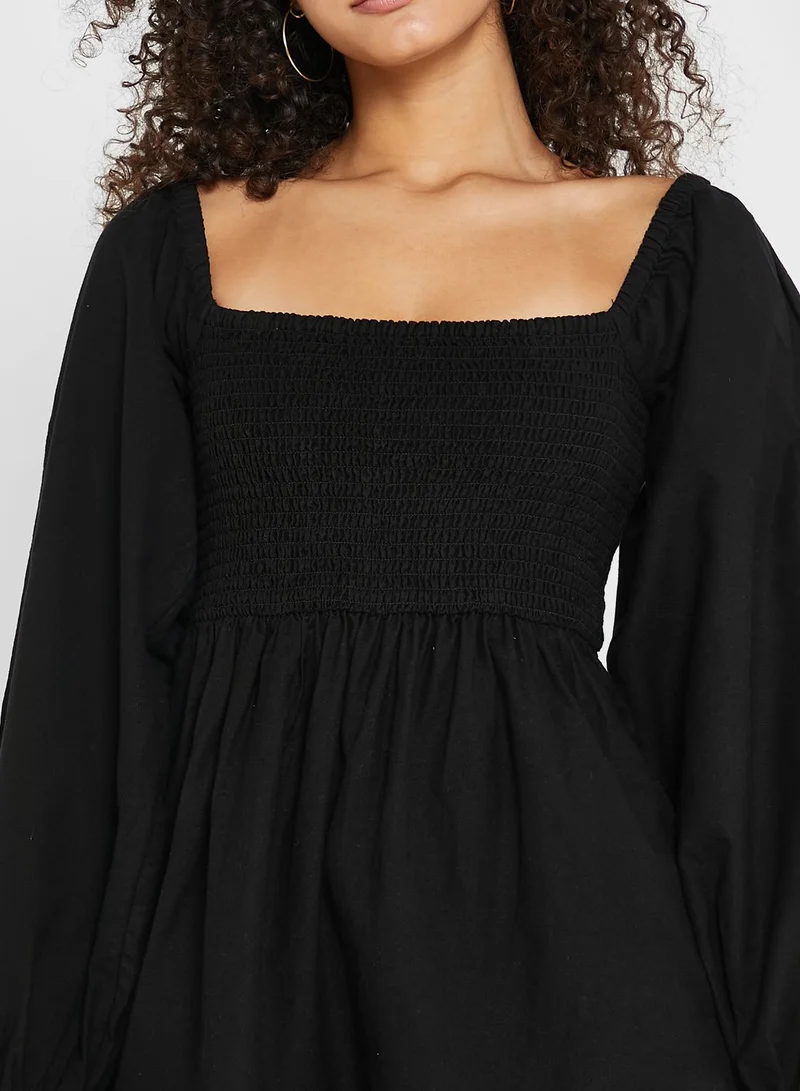 Miss Selfridge Ruffle Detail Puff Sleeve Dress