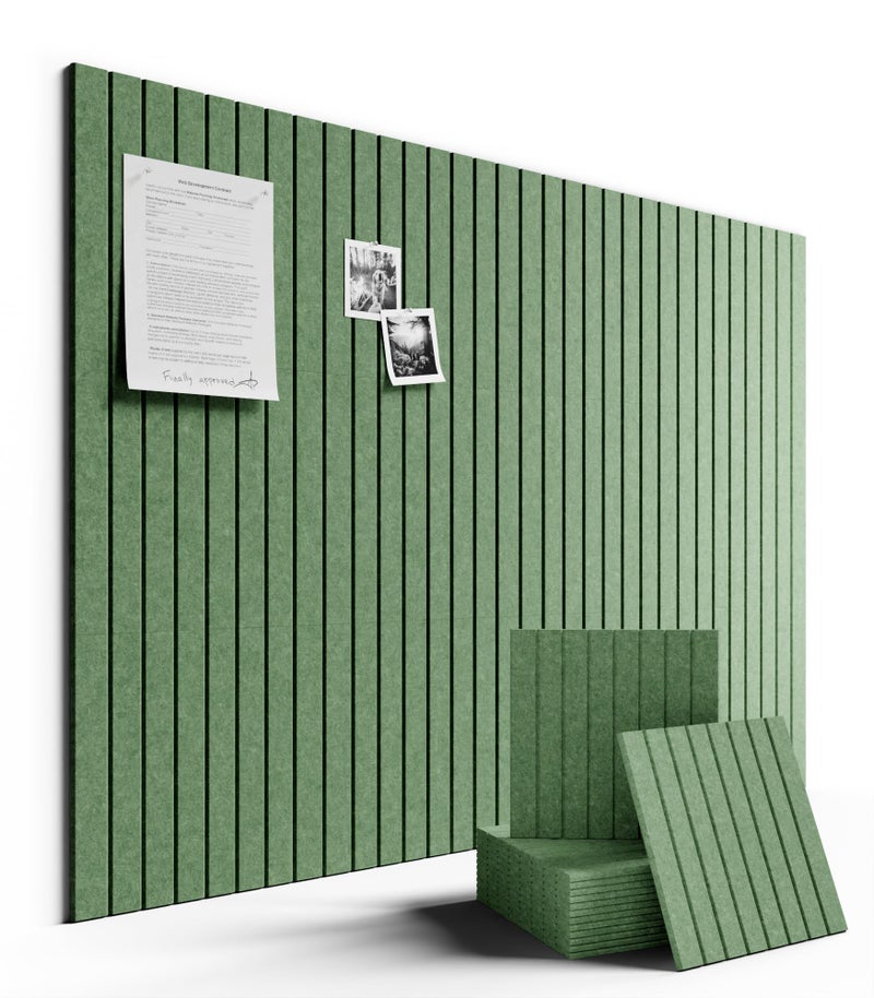 Fluxynara Large Felt Bulletin Board 48" x 36" Cork Board Alternative-12 Pack with 70 Safe Removable Adhesive Tabs, Cork Boards for Walls Cork Board for Home Office Classroom Pin Board-Moss Green - Image 1