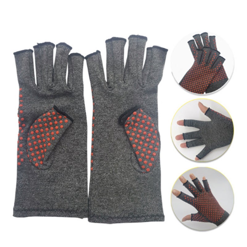 Compression Therapy Glove Wrist Support Brace Anti-Arthritis Rheumatold Health Hand Pain Relief Sleeve Exercise Training Gloves Grey - Image 3