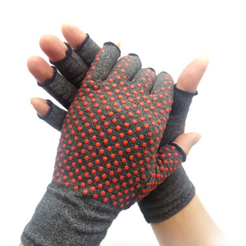 Compression Therapy Glove Wrist Support Brace Anti-Arthritis Rheumatold Health Hand Pain Relief Sleeve Exercise Training Gloves Grey - Image 1