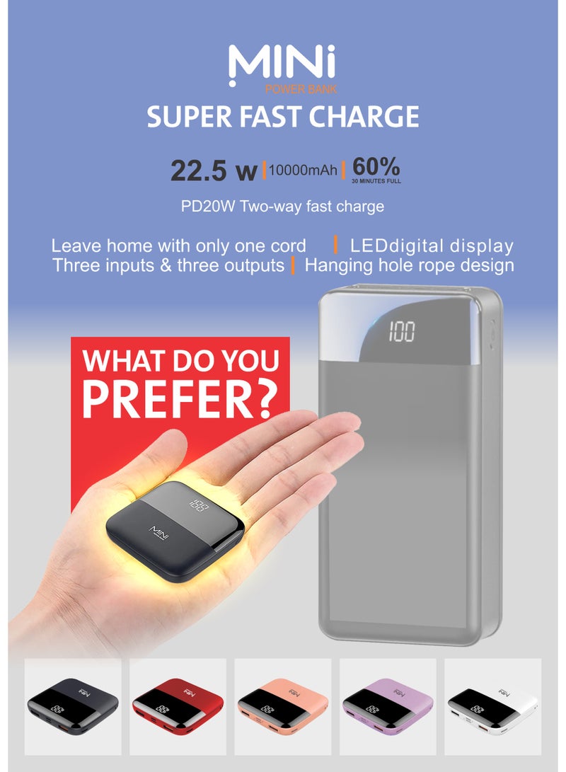 Mini Portable power Bank-10000MAH / Pink - Image 3