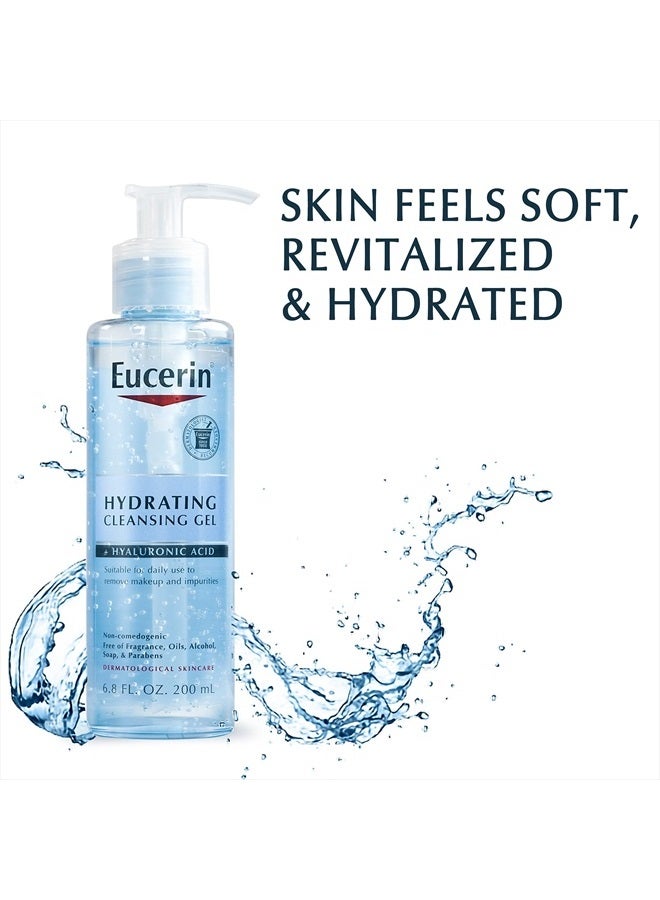 Eucerin Hydrating Cleansing Gel, Daily Facial Cleanser Formulated with Hyaluronic Acid, 6.8 Fl Oz - Image 3
