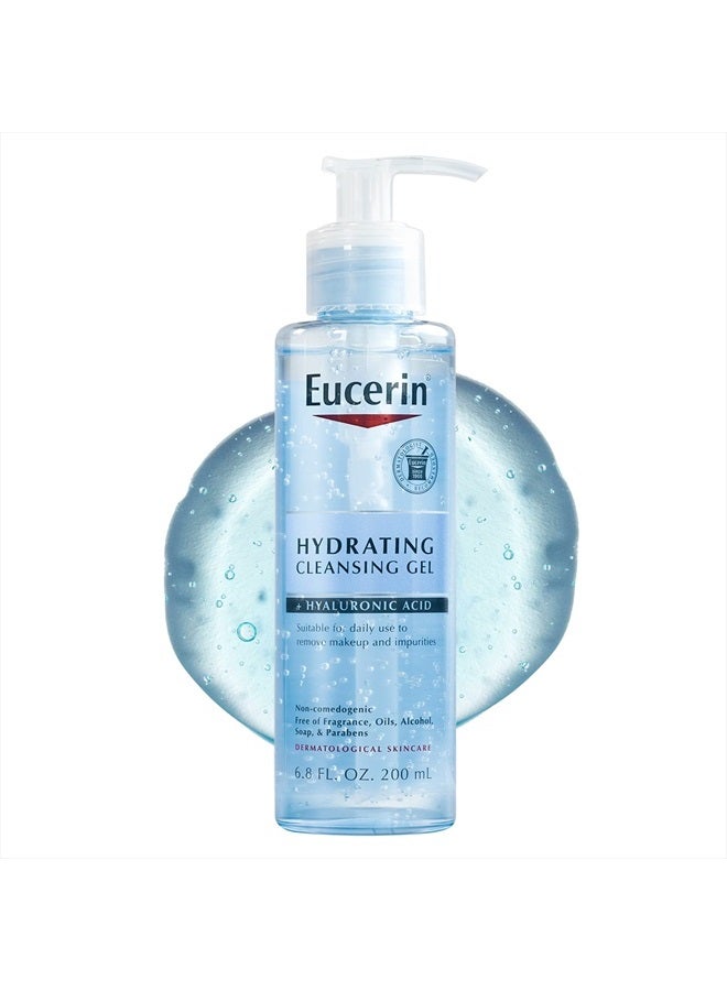 Eucerin Hydrating Cleansing Gel, Daily Facial Cleanser Formulated with Hyaluronic Acid, 6.8 Fl Oz - Image 2