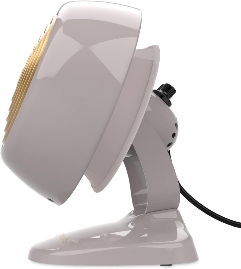 Vornado مروحة VFAN™ الصغيرة، مروحة كلاسيكية عتيقة، مروحة هواء معدنية، للمكتب وجانب السرير، سرعتان، ميل قابل للتعديل، تبريد شخصي مع تدفق هواء مستهدف، هادئة، خشب متجرف - Image 4