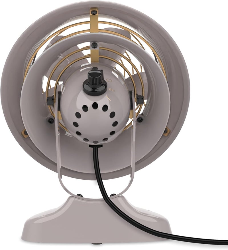 Vornado مروحة VFAN™ الصغيرة، مروحة كلاسيكية عتيقة، مروحة هواء معدنية، للمكتب وجانب السرير، سرعتان، ميل قابل للتعديل، تبريد شخصي مع تدفق هواء مستهدف، هادئة، خشب متجرف - Image 5