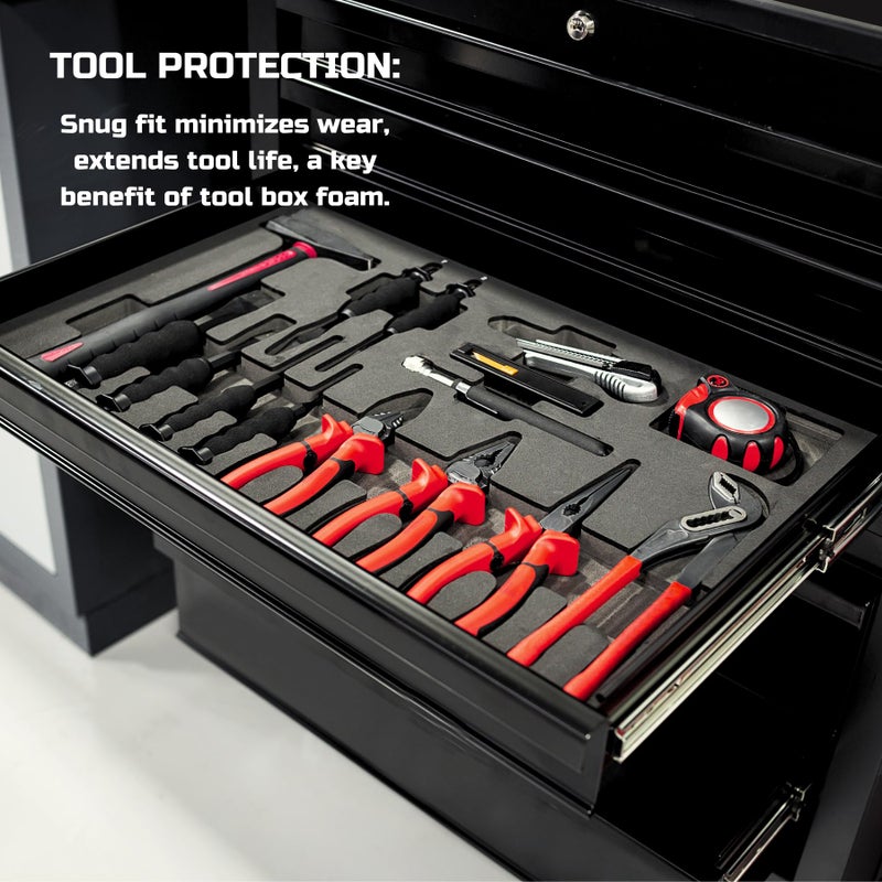 ONREVA Tool Box Foam 3Pack 22x18x2 inch, Foam Inserts for Cases, Polyethylene Tool Foam Sheets, Drawer Liner Foam, ToolBox Kaizen Organizer and Storage Tool Shadow - Image 5
