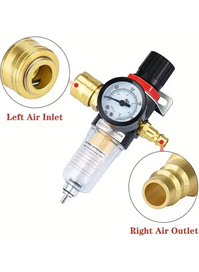 AR2000 Compressed Air Pressure Regulator With Water Separator Filter Gauge - Image 4
