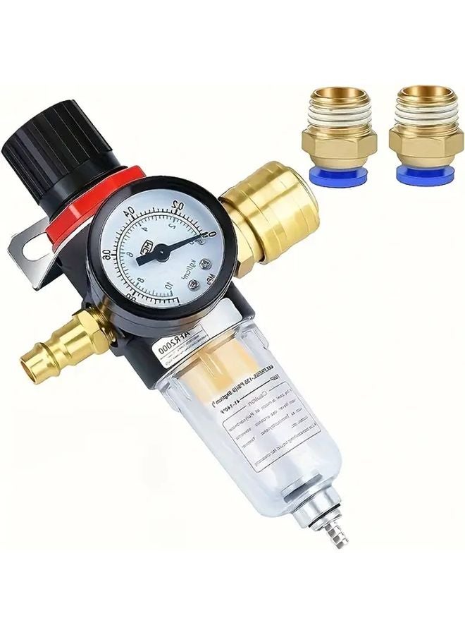 AR2000 Compressed Air Pressure Regulator With Water Separator Filter Gauge - Image 1