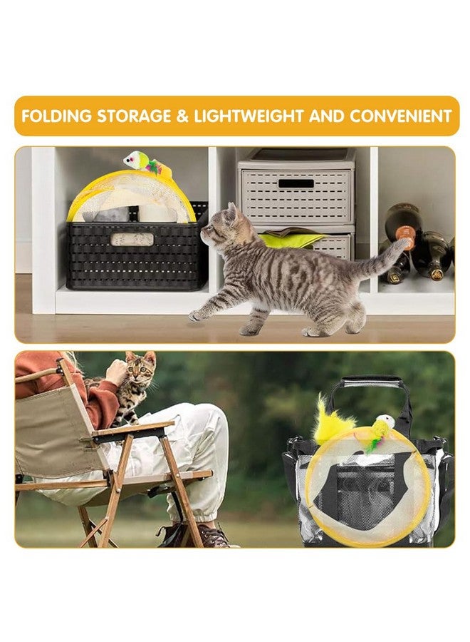 Qpets® Cat Tunnel for Indoor Cats, Elastic Spring Tunnel CatPlaying Toys with Feather Tail, Teaser Toy for Cat, Small Pet - Image 4