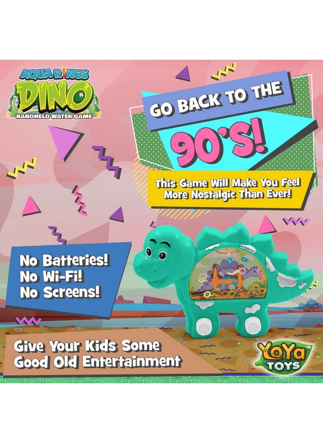 YoYa Toys Aqua Rings Dinosaur Handheld Game For Kids - Retro Toys Nostalgic Car Activities For Kids - Portable Road Trip Toys And Calming Travel Games - Great Dinosaur Toys Gift And Party Favors  - Image 4